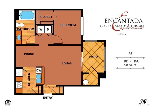 A1  | One Bedroom 1202 floor plan